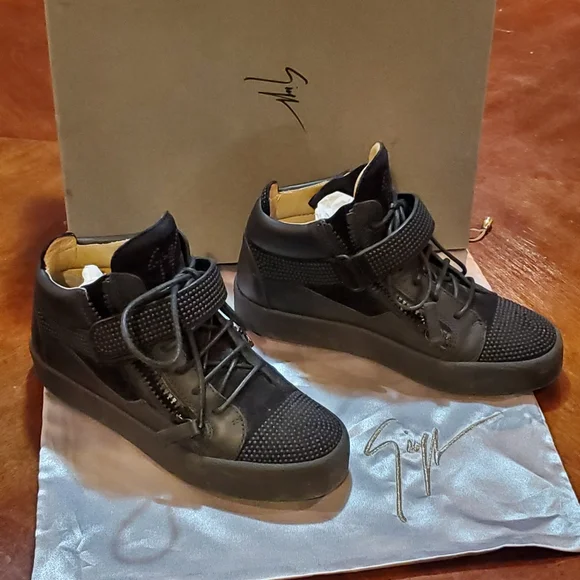 Giuseppe zanotti men shoes size 8 NIB $795 Mens Giuseppe Zanotti Metallic Leather Sneakers  main image 2
